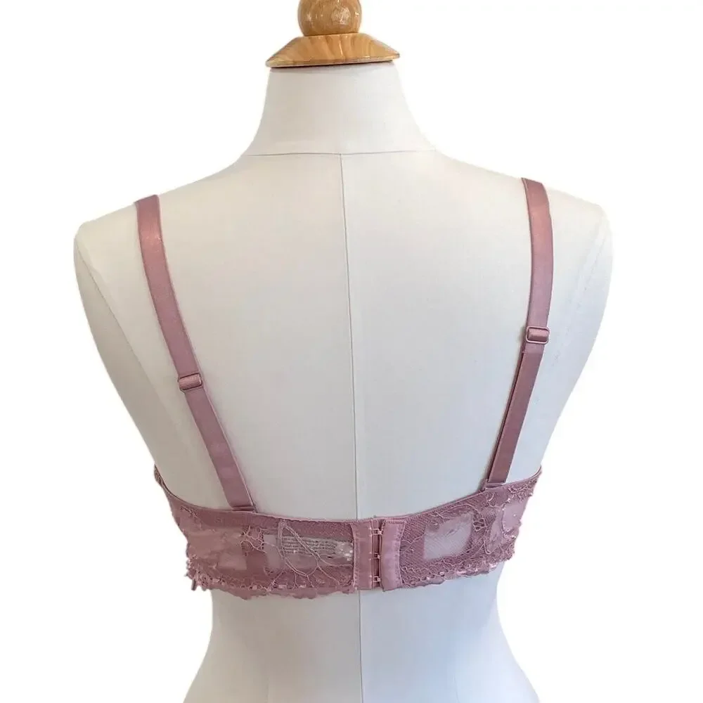 Parisian Intimates Lavender Lace Underwire Bra, Padded, Size 38DD